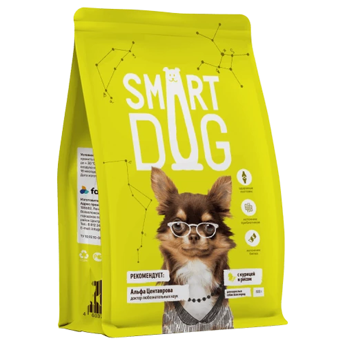 Сухой корм для собак Smart Dog курица, с рисом 1 уп. х 1 шт. х 800