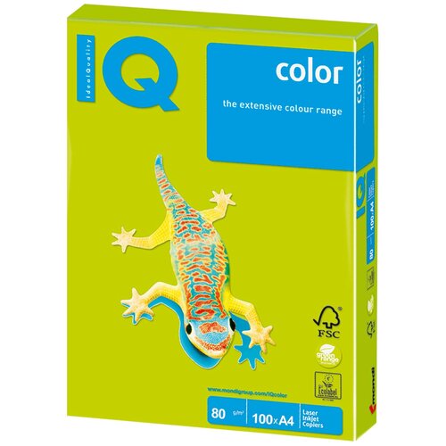 Бумага и пленка  Беру Бумага IQ Color A4 80 г/м² 100 лист., зеленый неон NEOGN
