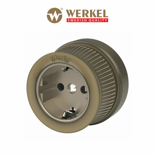 Розетка с заземлением Werkel Ретро W5771012 бронзовый IP20