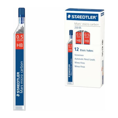  Грифели запасные STAEDTLER, комплект 12 шт Mars micro, HB,