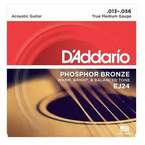 D'ADDARIO EJ24, True Medium, 13-56 струны для акустической г