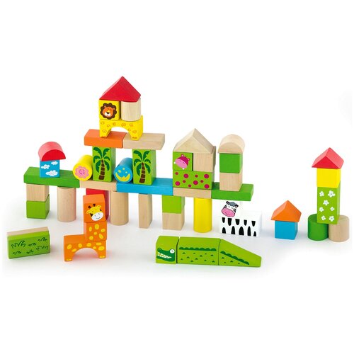 Viga Toys Конструктор Зоопарк 50 деталей в ведре VIGA