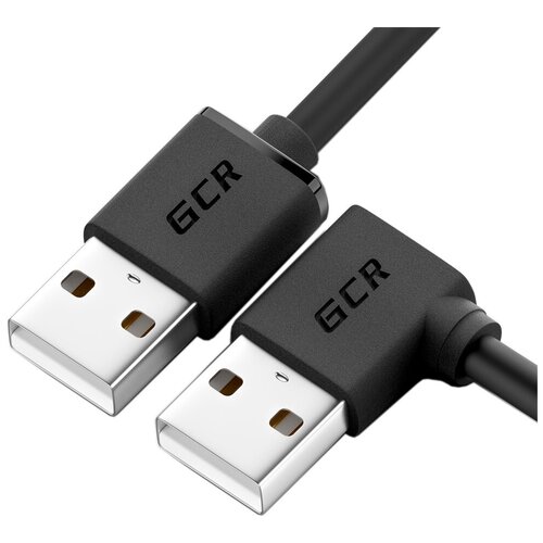 GCR Кабель 1.0m USB 2.0, AM угловой левый/AM, 28/28 AWG, экран, армированный,