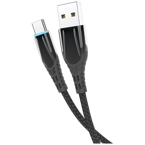 Кабель SmartLED, USB 2.0 - Type-C, 1.2м, 2.1A, черный,