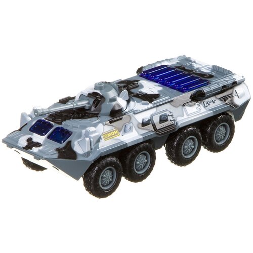 Бронетранспортер Play Smart Автопарк БТР-80 Омон (6409С) 1:54, 15 см, серый камуфляж