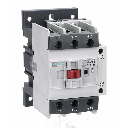 Контактор КМ-103 50А кат. 220В AC 1НО+1НЗ AC-3 DEKraft