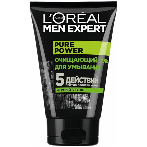 L'Oreal Paris Гель для умывания Men Expert Pure Power с черным углем, 100