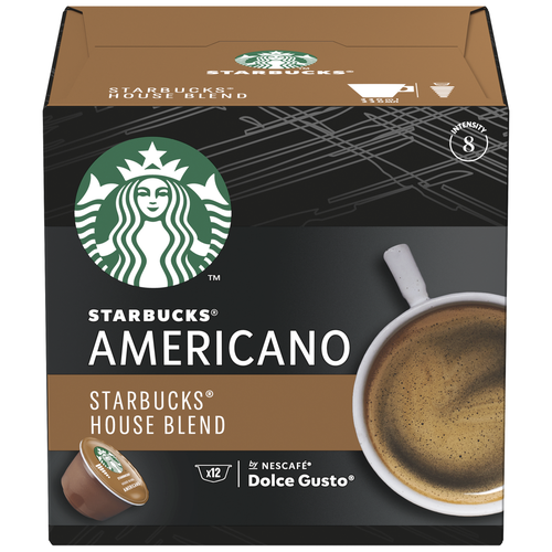 Капсулы для кофемашин Кофе в капсулах STARBUCKS House Blend Americano DG, 12кап/уп ,1