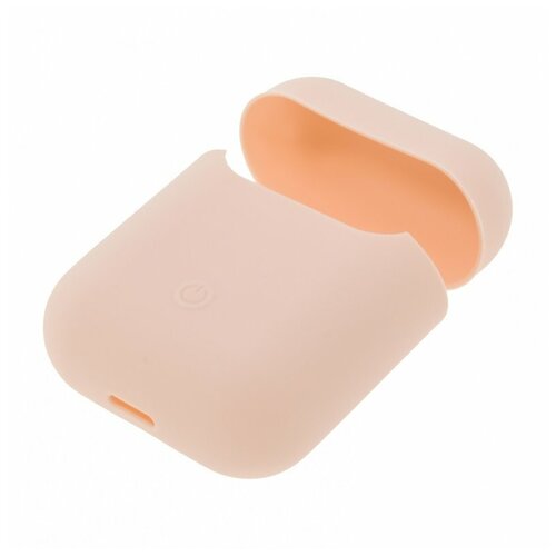 Силиконовый чехол Silicone Case для бокса AirPods, бежевый