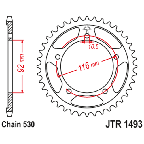 Звезда задняя (ведомая),(сталь) JT 1493.42