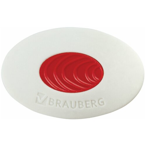 Ластик Brauberg Oval Pro (40х26х8мм, овальный, красный пласт