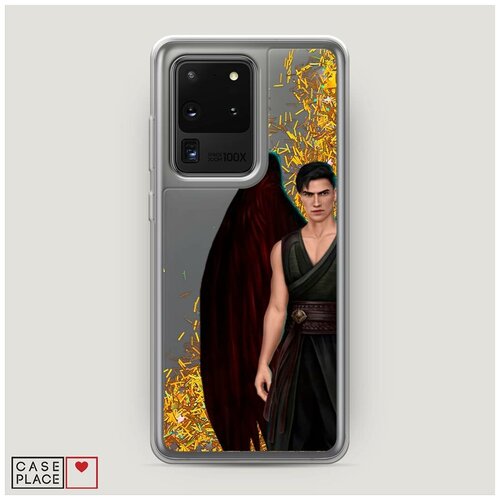 Жидкий чехол с блестками Темный Мальбонте на Samsung Galax