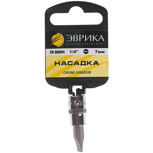 Насадка ER-93004H 1/4 DR шлиц 7мм (с держателем) эврика 1/2