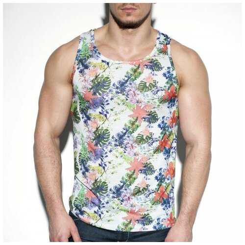 Майка-безрукавка Tropic Floral Tank Top - White / ES Colle