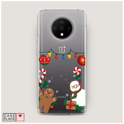 Силиконовый чехол Застенчивый снеговик на OnePlus 7T / Ван