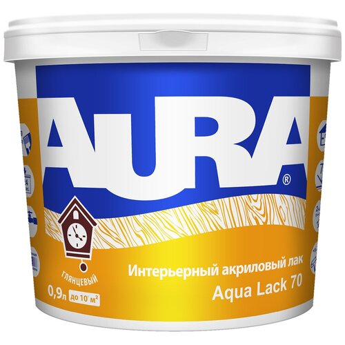 Лак Aura Aqua Lack 70 глянцевый бесцвeтный 9 л