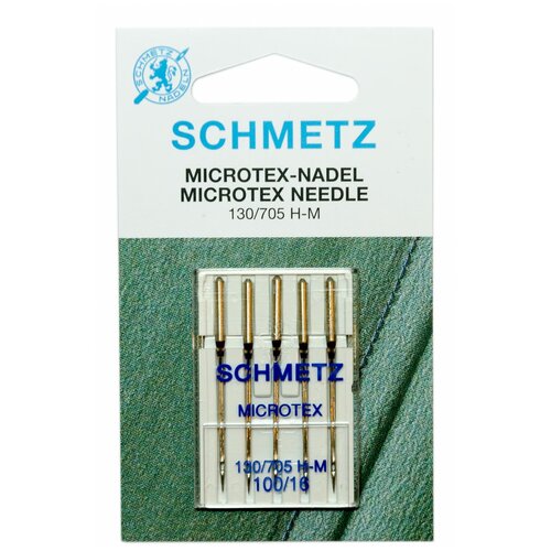 Игла/иглы Schmetz Microtex 130/705 H-M 100/16 особо острые, золотистый, 5