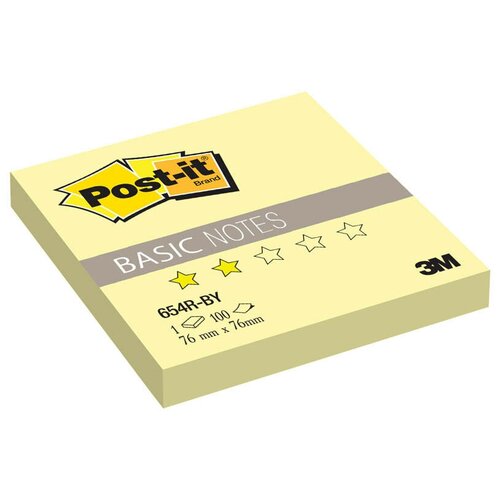 Бумага для заметок Стикеры Post-it Basic 654R-BP, розов, 76х76 мм, 100 л