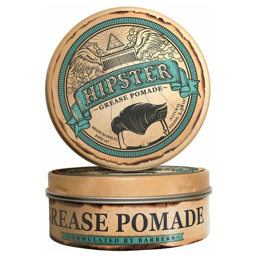 Воск и паста Hipster Бриолин Grease Pomade (Medium Hold), средняя фиксация, 100 мл