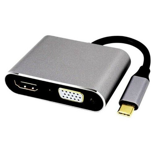  Док-станция Telecom USB Type-C - HDMI / VGA Alum Grey TUC050