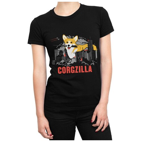 Футболка DreamShirts с Корги Женская Черная 3XL