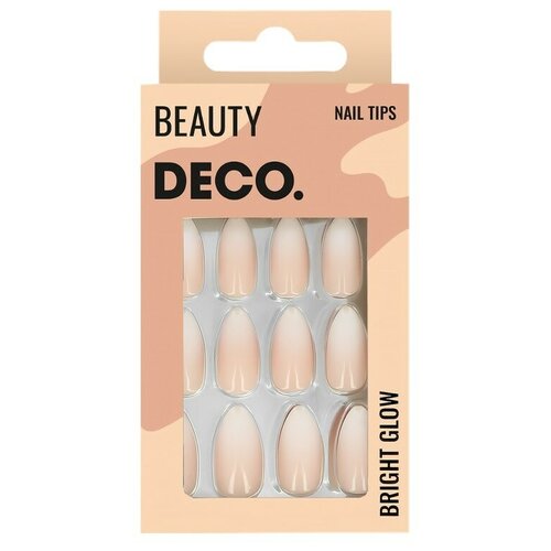 Набор накладных ногтей `DECO.` BRIGHT GLOW classic (24 шт + 