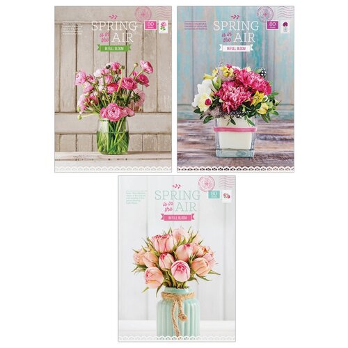 Тетрадь 80 л. ArtSpace Цветы. Spring in the air, А4, клетк