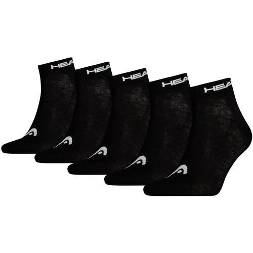 Носки спортивные HEAD Socks Quarter x5, Black, 39/42