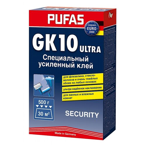 Клей для обоев  Яндекс Маркет Клей для флизелиновых обоев PUFAS Security GK 10 для стекловолокна и флизелина