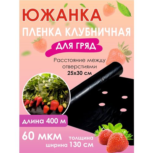 Пленка для клубники мульчирующая перфорация 25х30 см 1.3Х400