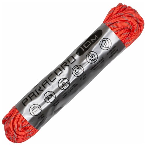 Паракорд 550 Cord 10м световозвращающий (neon orange)