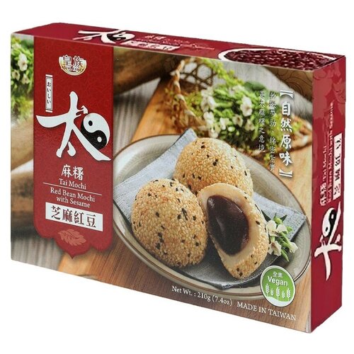 Восточные сладости Моти Tai Mochi Red Bean Sesame Адзуки в кунжутной обсыпке Ro