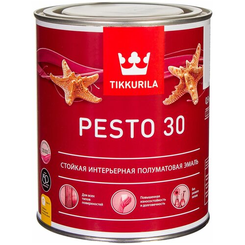 Эмаль алкидная стойкая полуматовая Pesto 30 (Песто 30) TIKKU