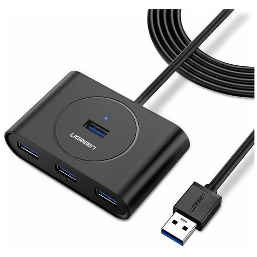 Хаб USB Ugreen CR113 USB 3.0 Hub 0.5m Black 20290