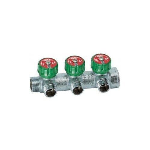 Коллектор FAR Multifar регулирующий 1 (ВР-НР) с 3 отв. 3/4 НР (межосев. 45