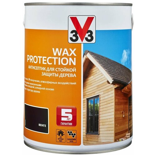 Антисептик для дерева V33 с добавлением воска WAX PROTECTION