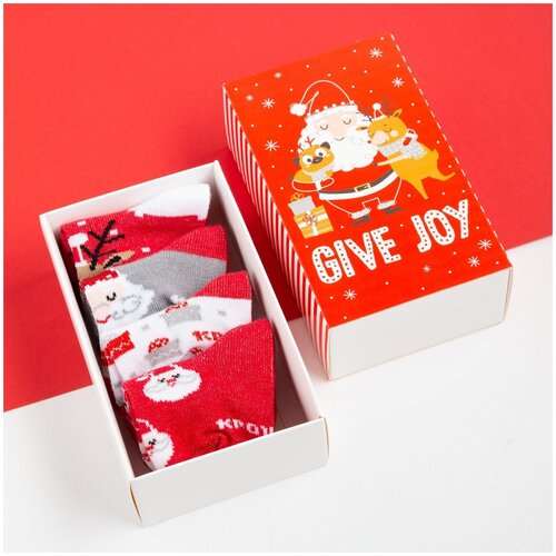 Крошка Я Набор новогодних носков Крошка Я Give Joy, 4 пары