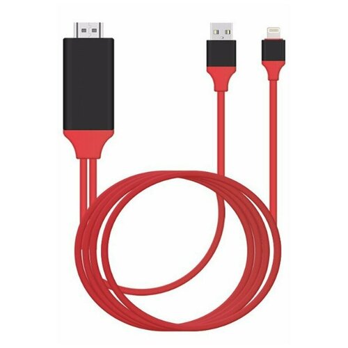 Кабель для iPhone Lightning - HDMI, красный