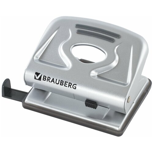  Дырокол BRAUBERG Metallic 20 листов, серебристый