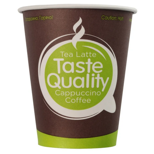 Formacia Стаканы одноразовые бумажные Taste Quality, 150 мл, 100 шт., коричневый/зеленый