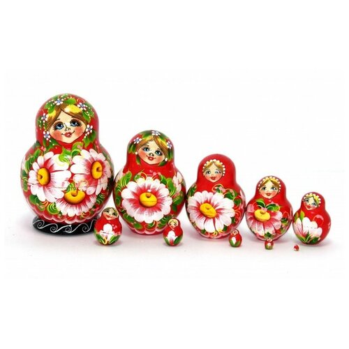 Матрешка деревянная Матрешка Ромашки (10 мест, 12 см)