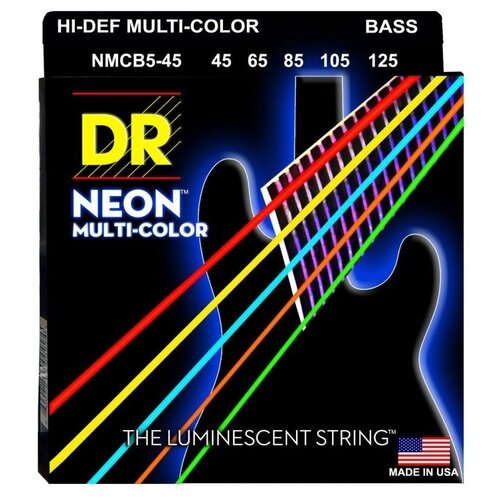 Набор струн DR NMCB5-45 Hi-Def Neon Multi-Color, 1