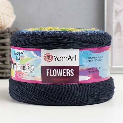 Пряжа YarnArt Flowers 55% хлопок, 45% полиакрил 1000 м /25