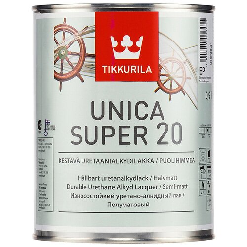   Яндекс Маркет Лак яхтный Tikkurila Unica Super 20 алкидно-уретановый бесцветный, полуматовая,