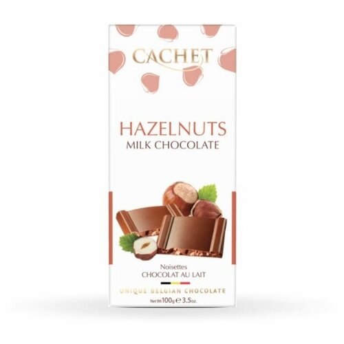 Уникальный бельгийский молочный шоколад Cachet Hazelnuts с