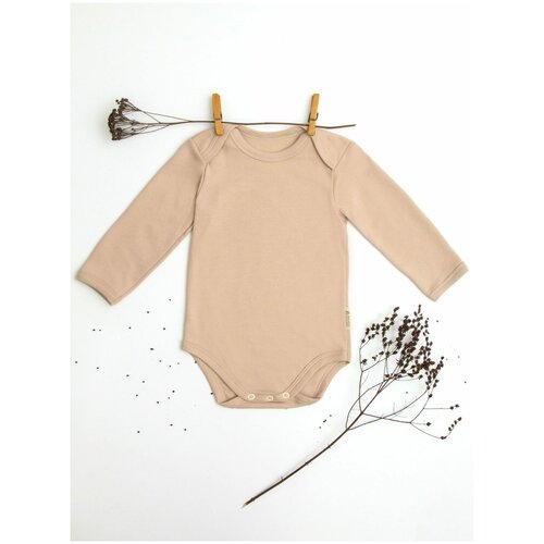  Боди детское с длинным рукавом AMAROBABY Nature, ваниль 68