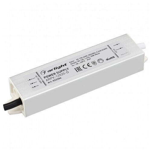 Блок питания ARPV-12020-D (12V, 1.7A, 20W) (Arlight, IP67 Ме