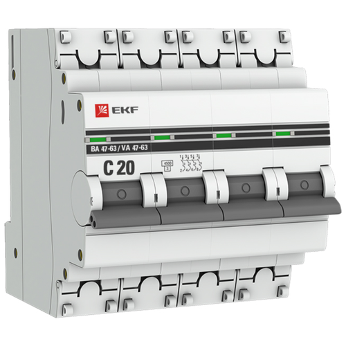 Автоматический выключатель EKF ВА 47-63 (C) 4,5kA 20 А