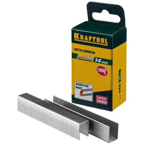 Скобы, гвозди и штифты Скобы Kraftool 31680-14 тип 140 для степлера, 14 мм