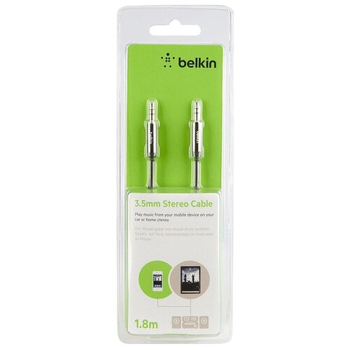 Кабель Jack 3.5 mm-Jack 3.5 mm 1,8 м BELKIN, для передачи ан